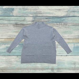 WOMENS XSMALL Gray Ann Taylor with Cashmere Split Hem Mock Neck Sweater